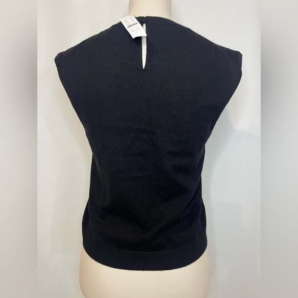 J.Crew Featherweight cashmere-blend cropped sweater shell in jet black - Picture 9 of 11